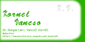 kornel vancso business card
